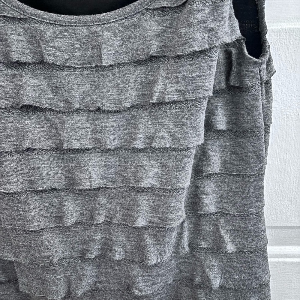 AB Studio Charcoal Layered Ruffle Tank - Picture 2 of 5